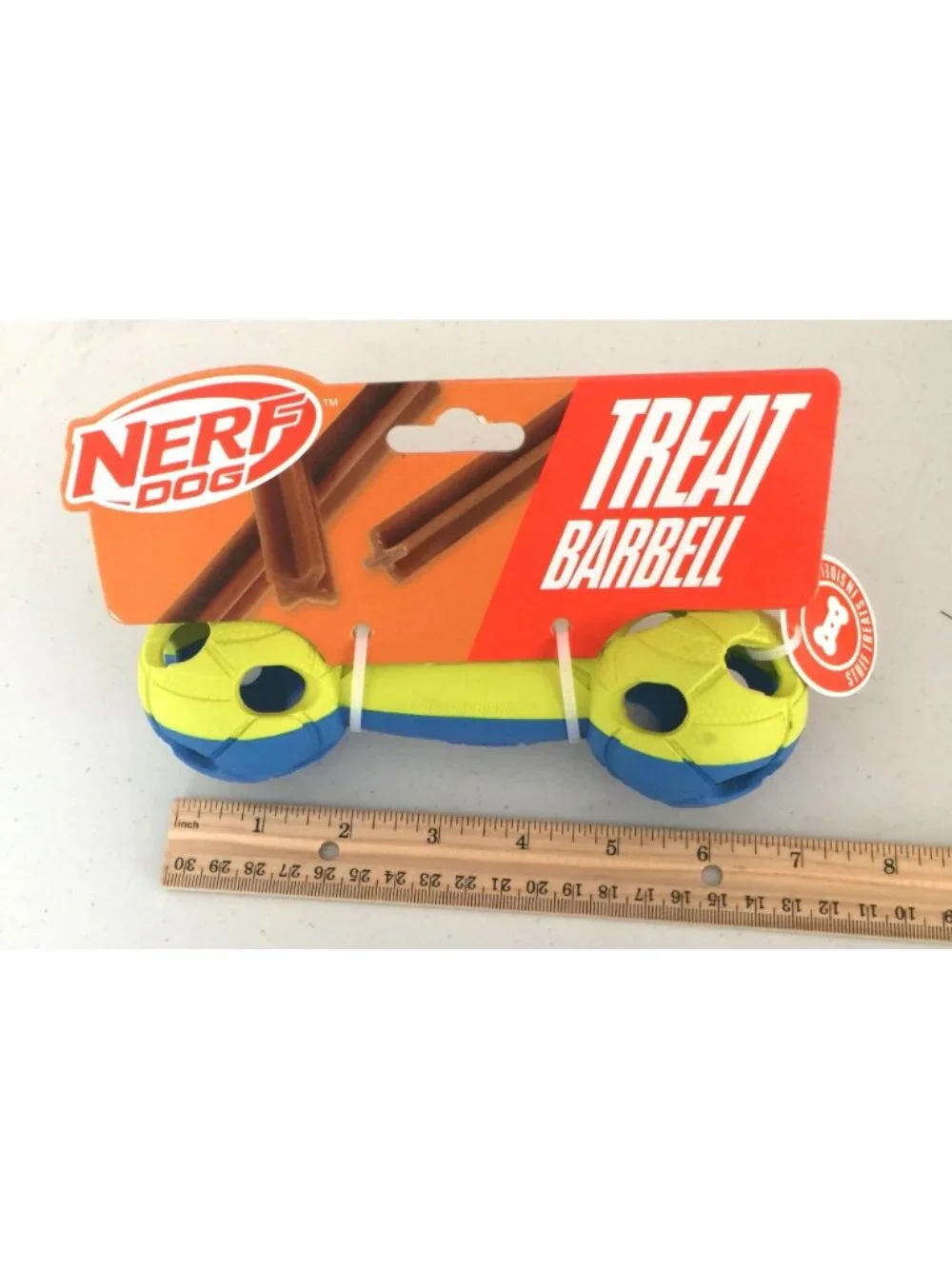 NERF DOG Treat Barbell Blue Lime 7